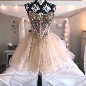Sherri Hill multi colored sparkle dress